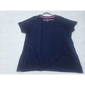 Koi Lite Scrub Top Womens 2XL Blue Stretch Pockets Medical Nurse Work